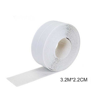 Open image in slideshow, 3.2 Meters Bathroom Shower Sink Bath Sealing Strip Tape White PVC Self adhesive Waterproof Wall sticker for Bathroom Kitchen
