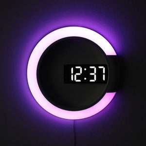 3D LED wall clock Digital Table Clock Alarm Mirror Hollow Wall Clock Modern Design Nightlight For Home Living Room Decorations