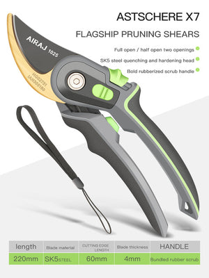 Open image in slideshow, AIRAJ Gardening Pruning Shears, Which Can Cut Branches of 24mm Diameter, Fruit Trees, Flowers,Branches and Scissors Hand Tools
