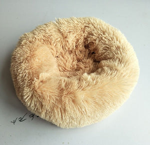 Open image in slideshow, UK Pet Dog Cat Calming Bed Warm Soft Plush Round Nest Comfy Sleeping Kennel Cave Shag Faux Fur Donut Cuddler Pet Bed Dog Bed
